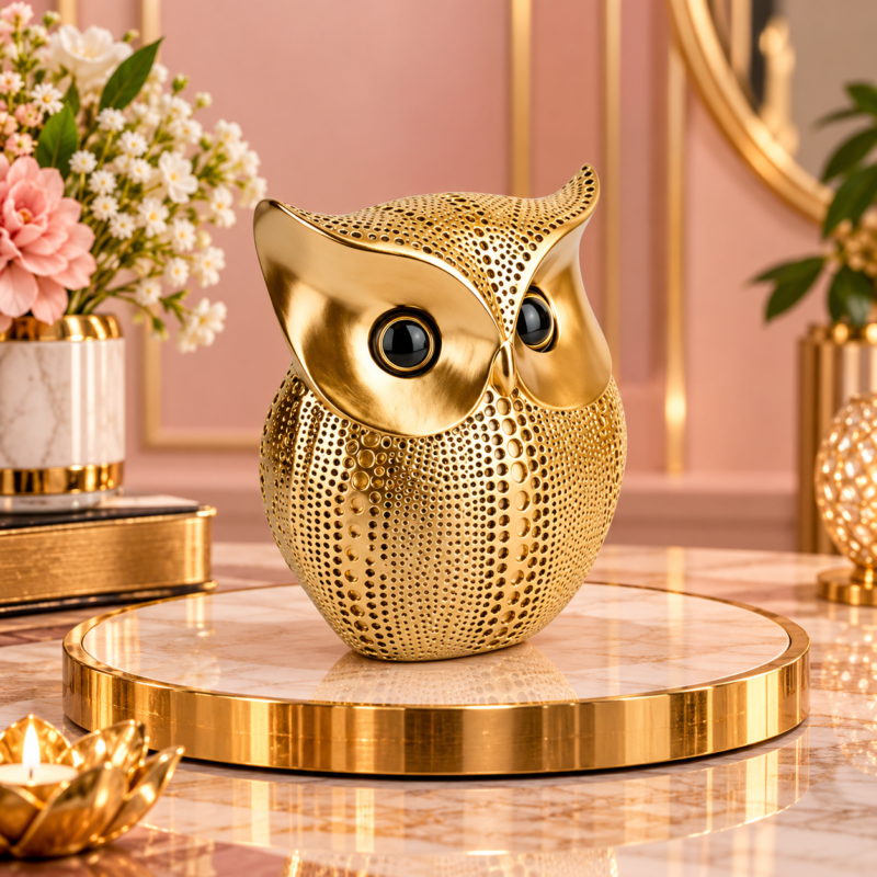 golden owl showpiece