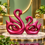 swan couple showpiece