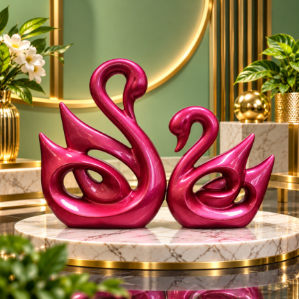 swan couple showpiece