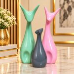 Abstract Family Showpiece in Green Pink and Grey